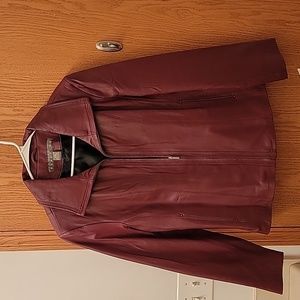 Kenneth Cole Reaction XL Burgandy Leather Jackey